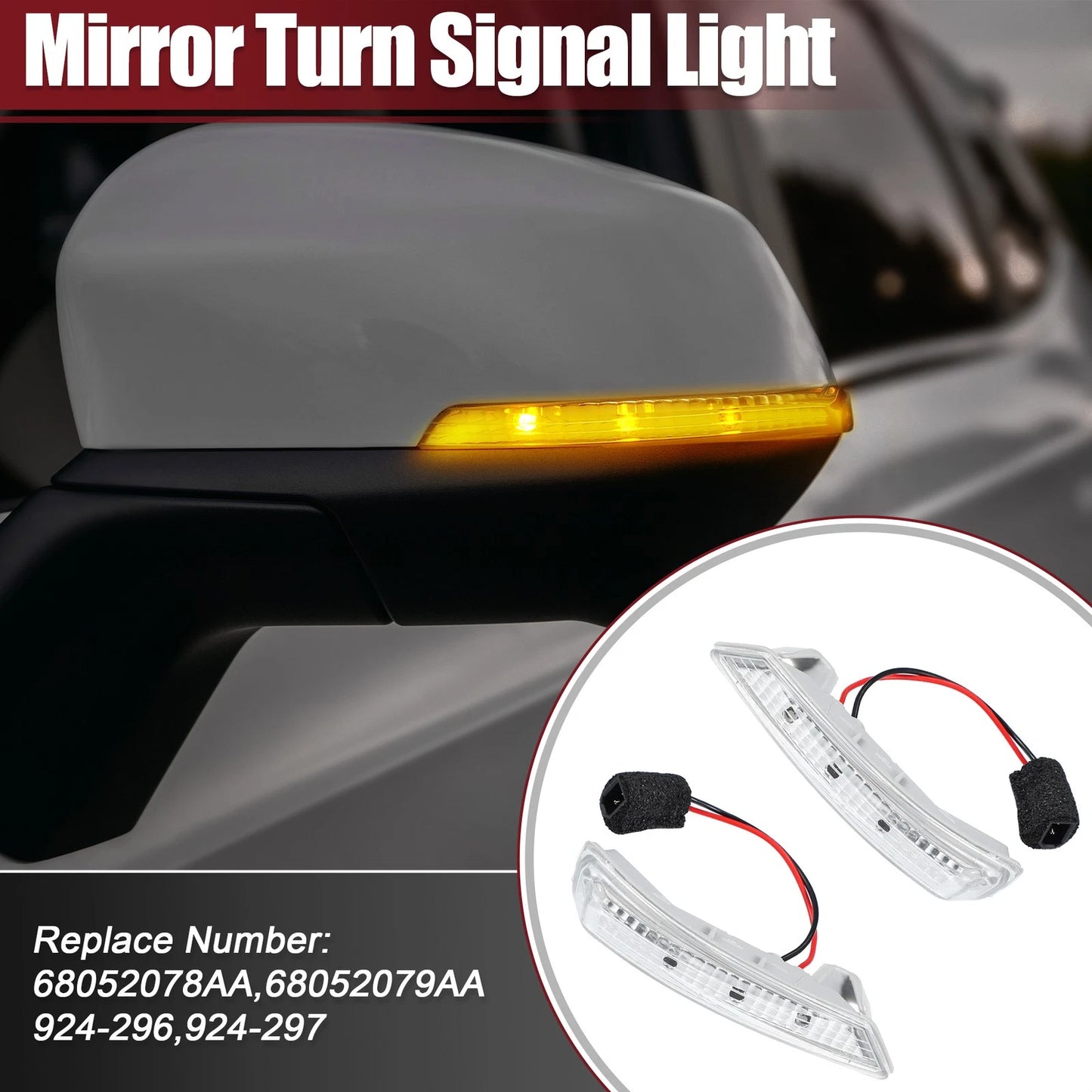 1 pair LED Left Right Mirror Turn Signal Light for Chrysler