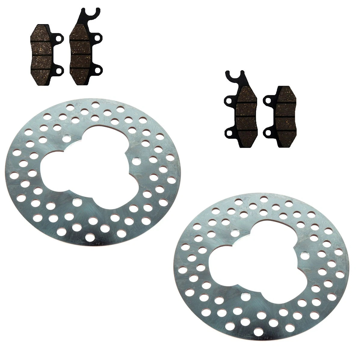 2x Front Disc Rotors & Semi-Metallic Pads for Kawasaki Bayou 400 (1993–1999)