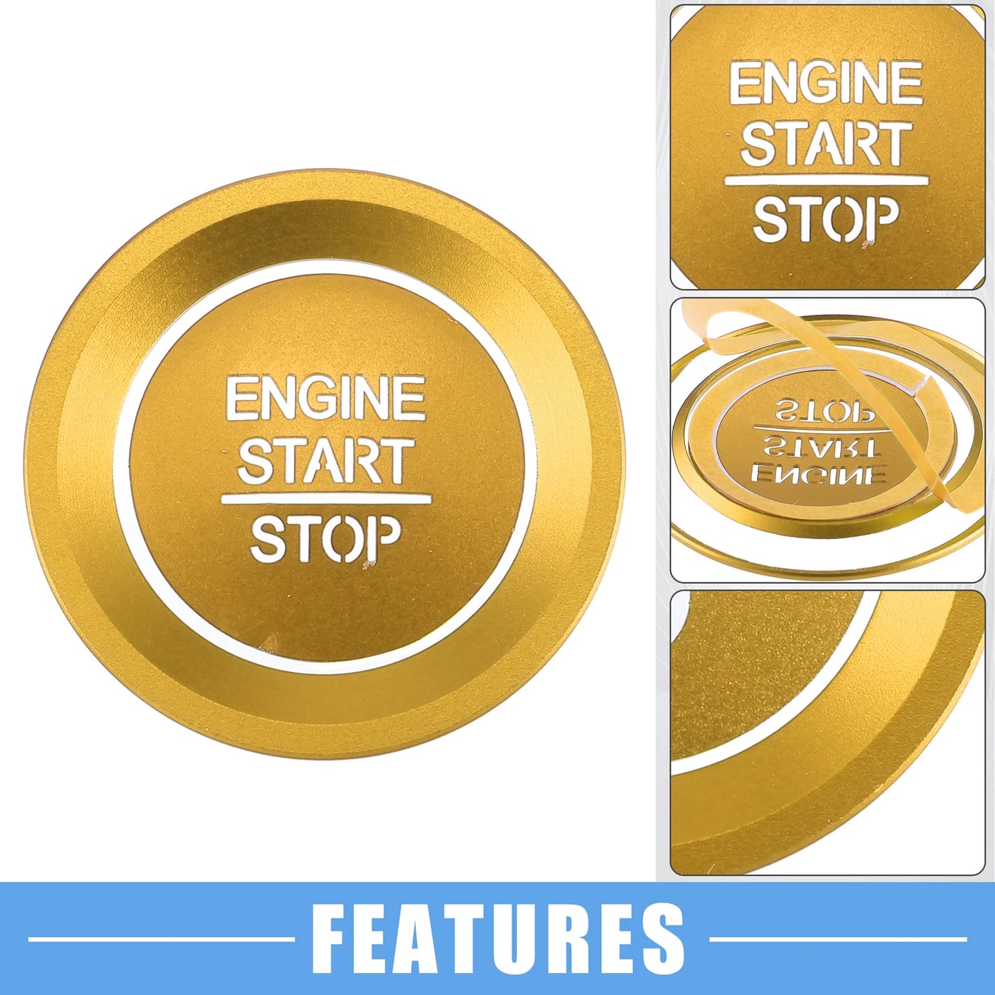 Engine Start Stop Ignition Button Decal for Honda Accord (2018-2022) Gold