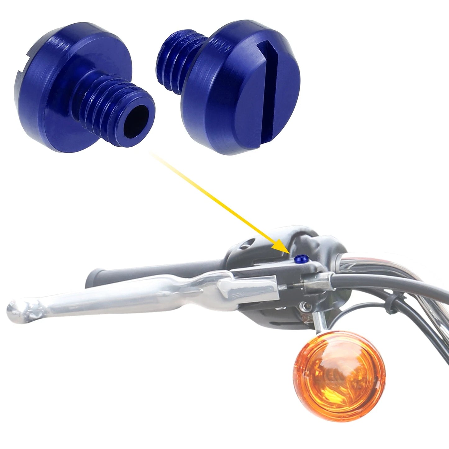 M8 Mirror Hole Plugs Screws Caps for Universal Motorcycle Blue