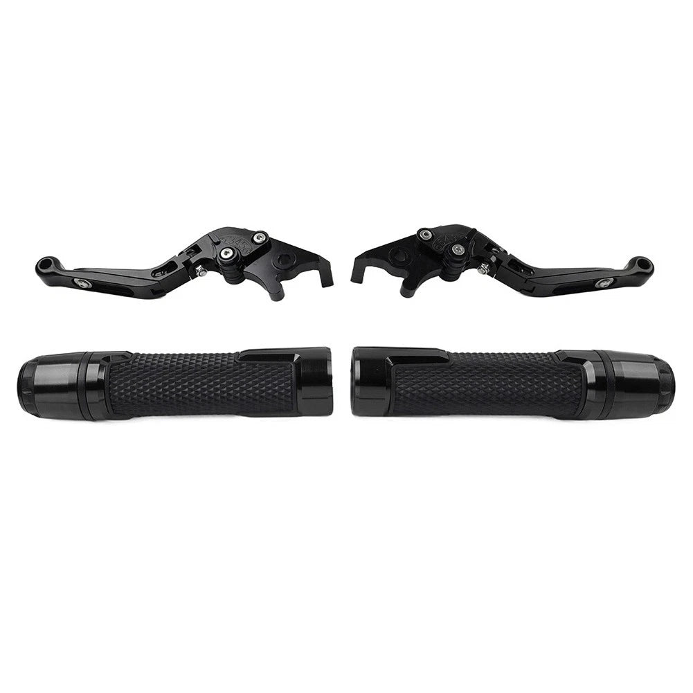 Folding Extendable Brake Clutch Levers & Handlebar Grips for Kawasaki ZX636R (2003-2006)