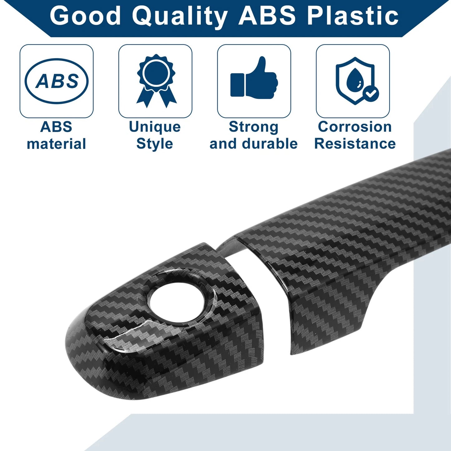 Car Door Handle Cover Trim for Toyota Corolla Sedan (2003-2010) - Carbon Fiber Black