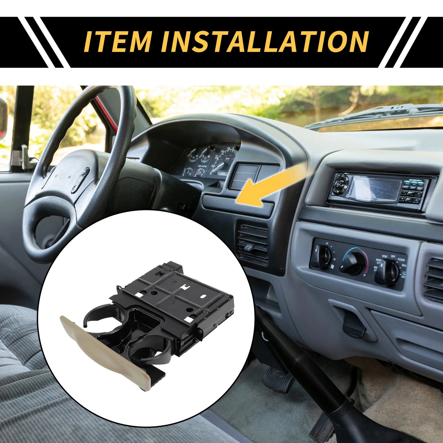 Dashboard Cup Holder Coin Holder for Ford F-450 F-350 F-250 F-550 (1999-2004)