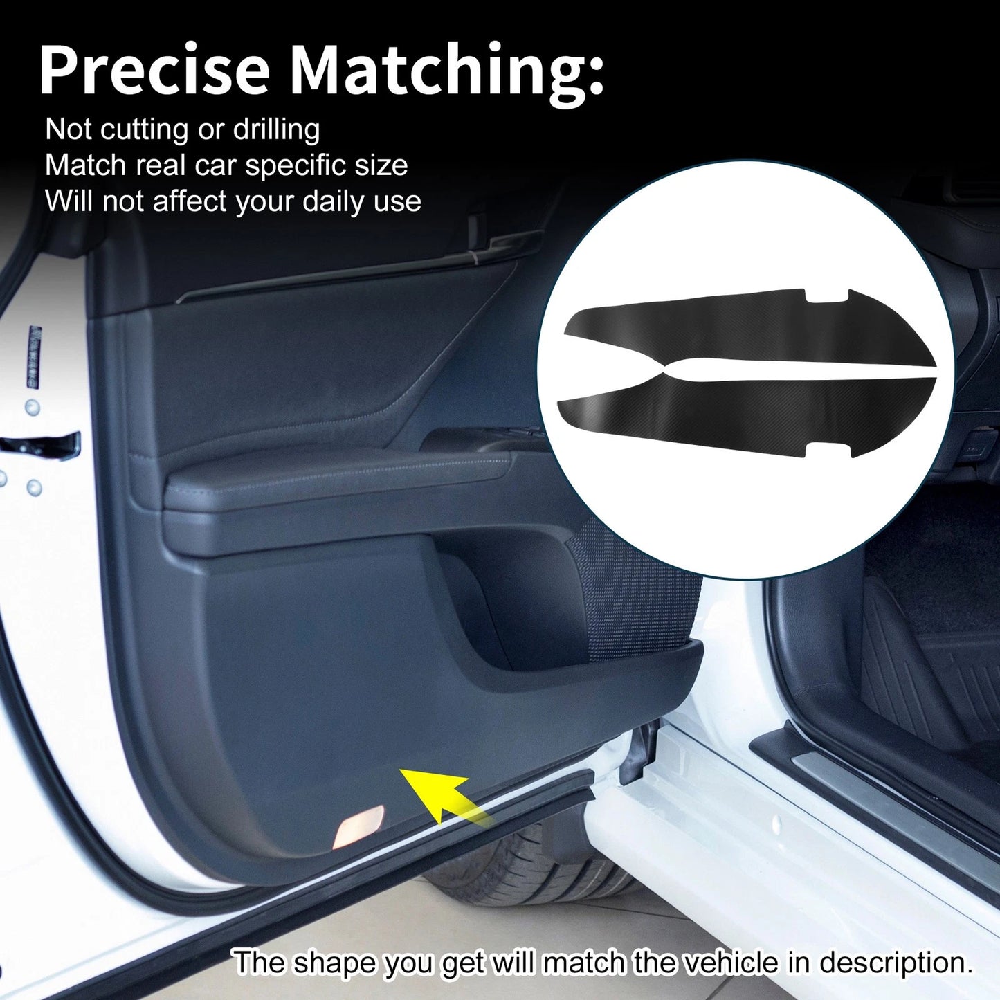 Faux Leather Car Door Anti Kick Pad Sticker for TOYOTA Alphard