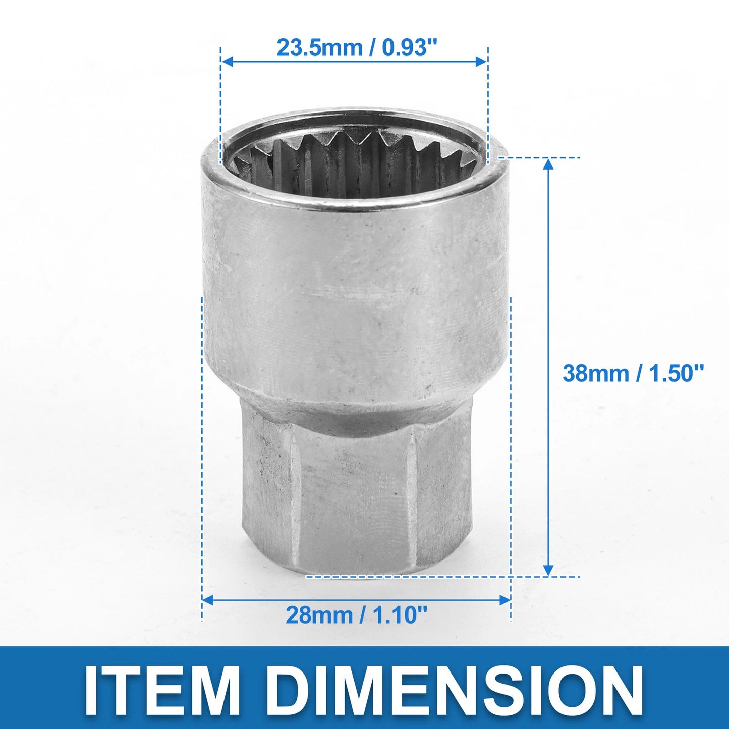 Wheel Lock Lugnut 9/10" Anti-theft Key Socket for Porsche