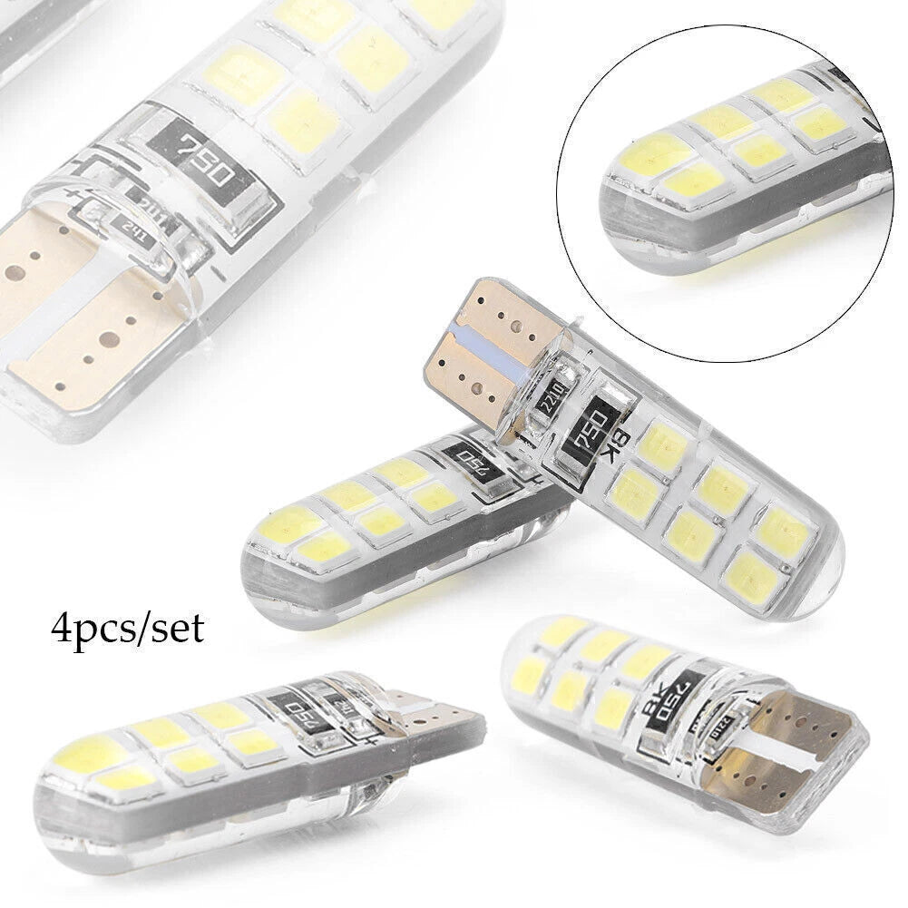 4 x T10 12SMD 12V LED Bulbs for Tail Light Backup for Various Makes & Models