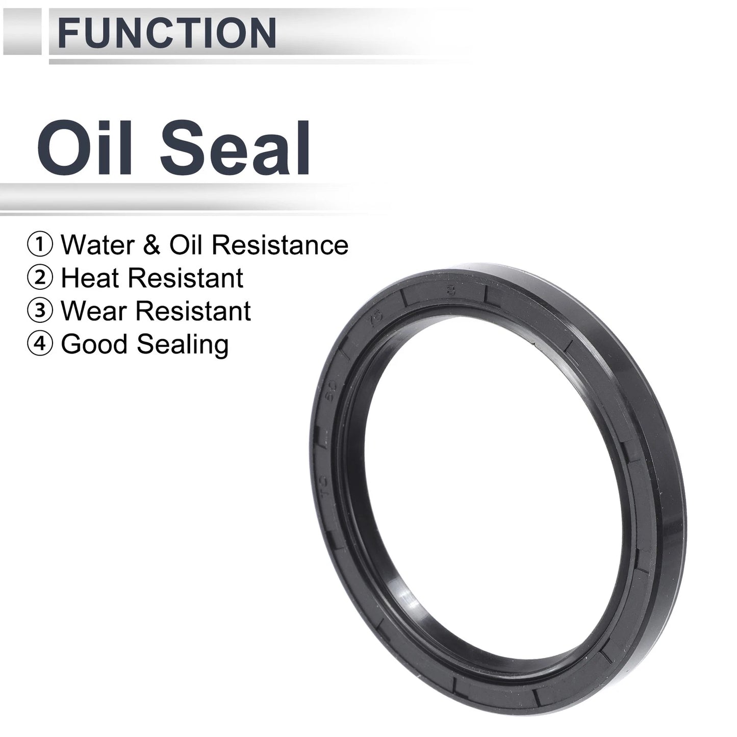 Oil Seal 60x75x8mm NBR Rubber Black 5 Pcs for Automotive