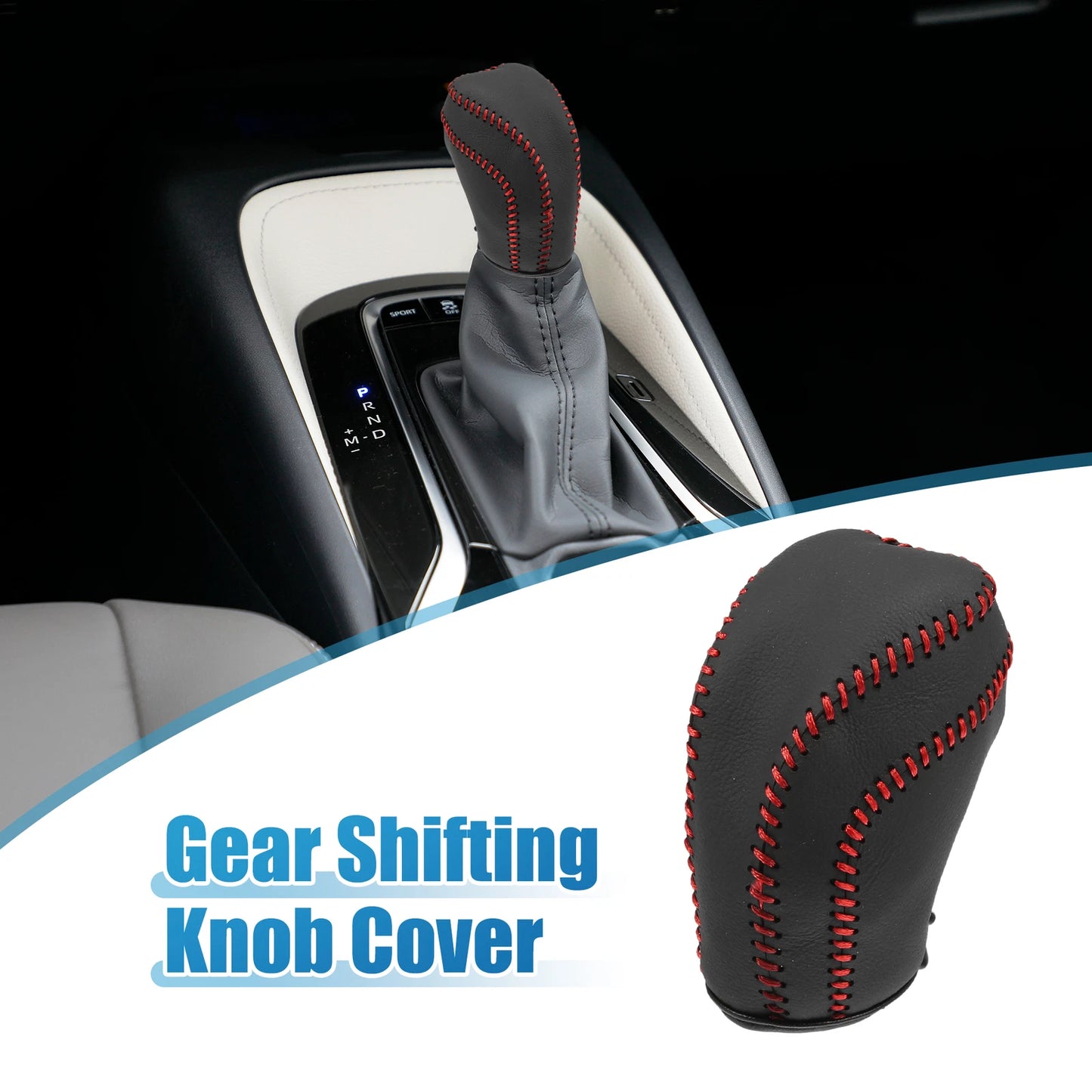 Gear Shifting Knob Cover Trim for Toyota Camry 2018-2023 Black Red