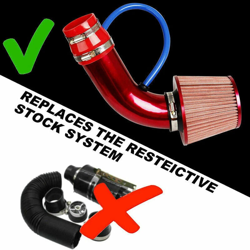 Cold Air Intake Filter System for AC Red Aluminum Induction Pipe for Car