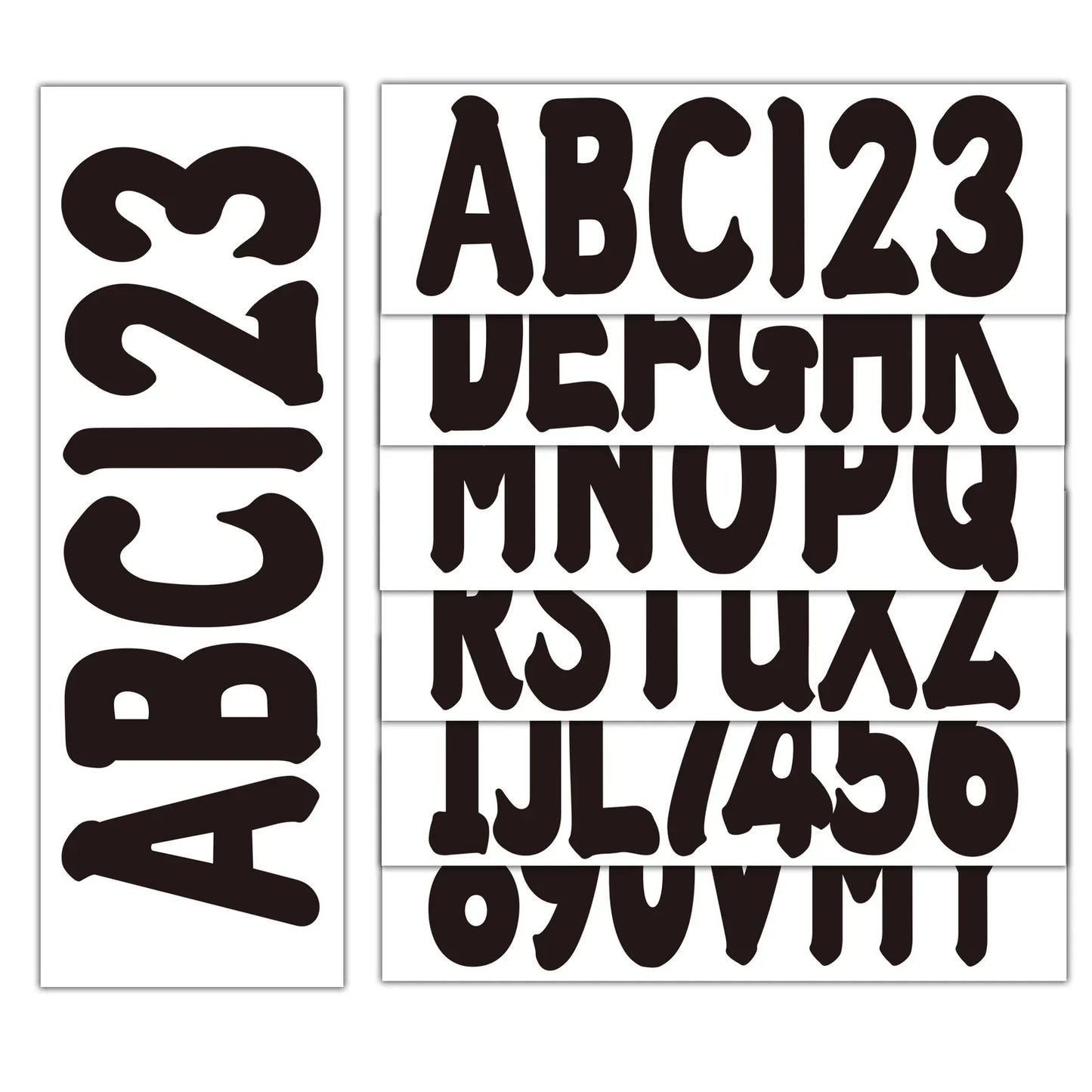 Custom Boat Registration Numbers Decals 4 Sets A-Z & 0-9 - Black
