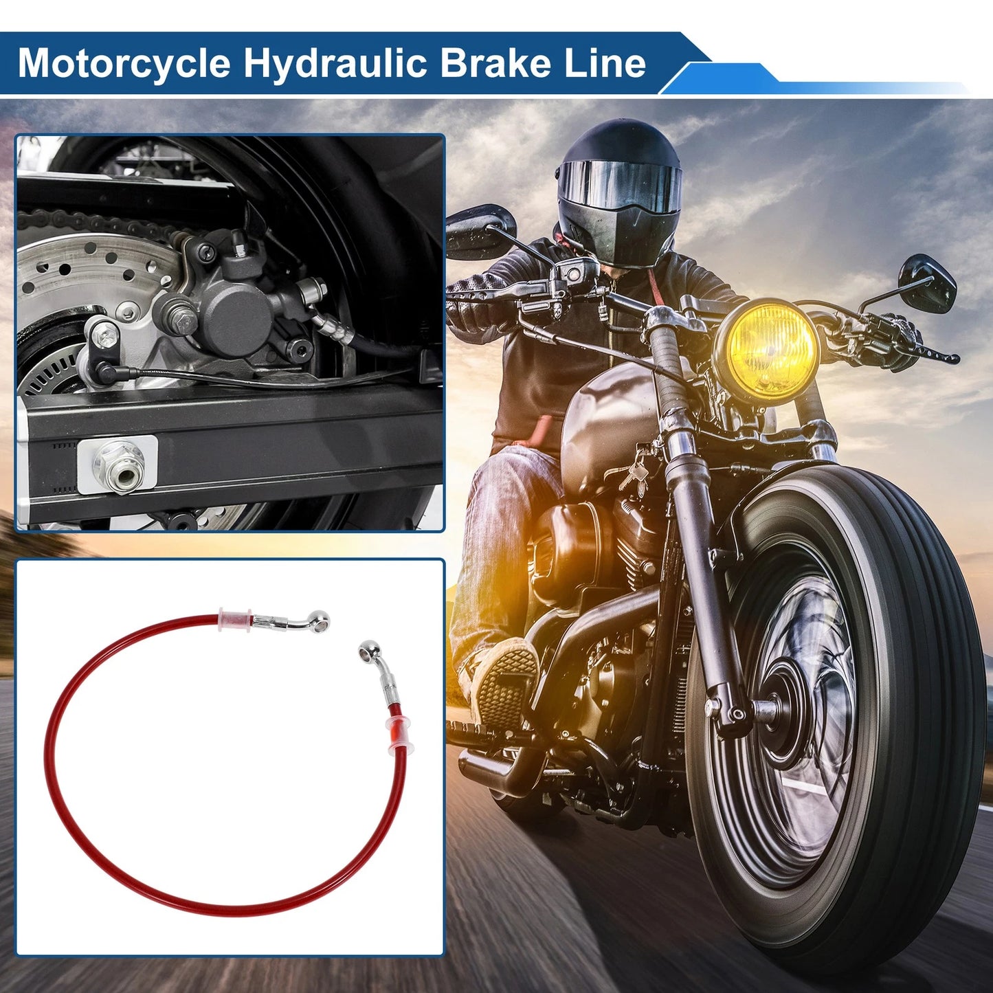 Hose Line 70cm Brake Clutch Oil for Motorcycle Red