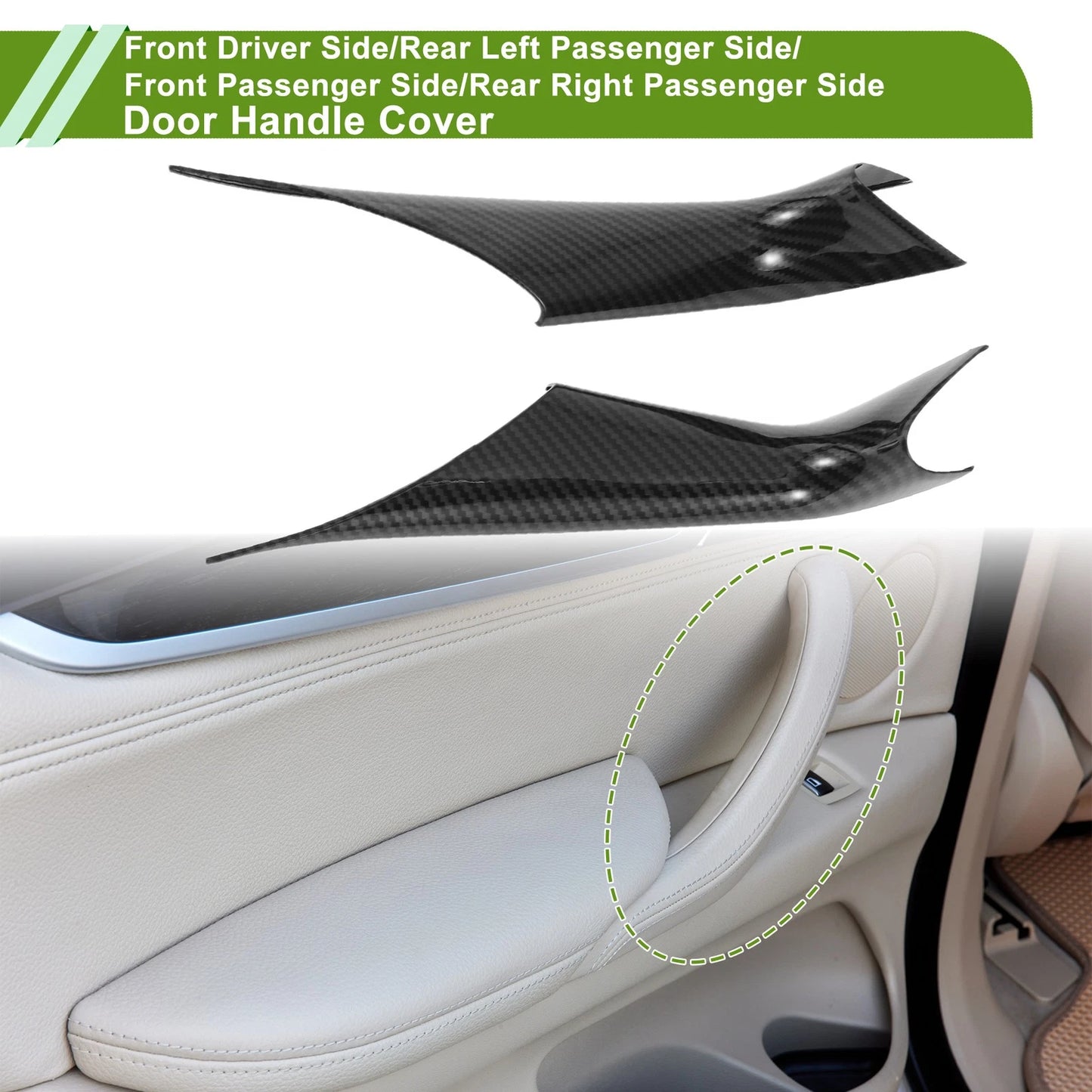 Door Panel Handle Pull Trim Cover for BMW 5 Series (2017-2022) Carbon Black