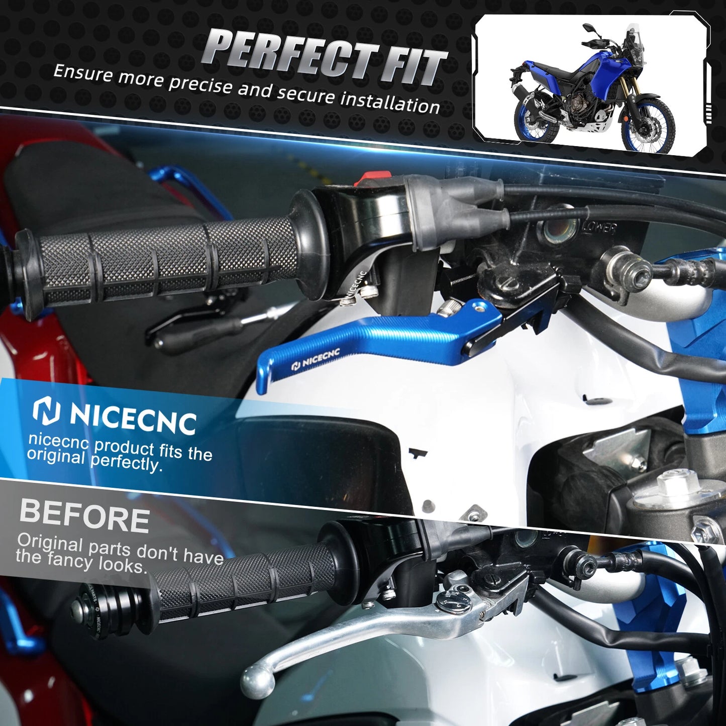 Billet Shorty Brake Clutch Lever for Yamaha Tenere 700 (2019-2023)