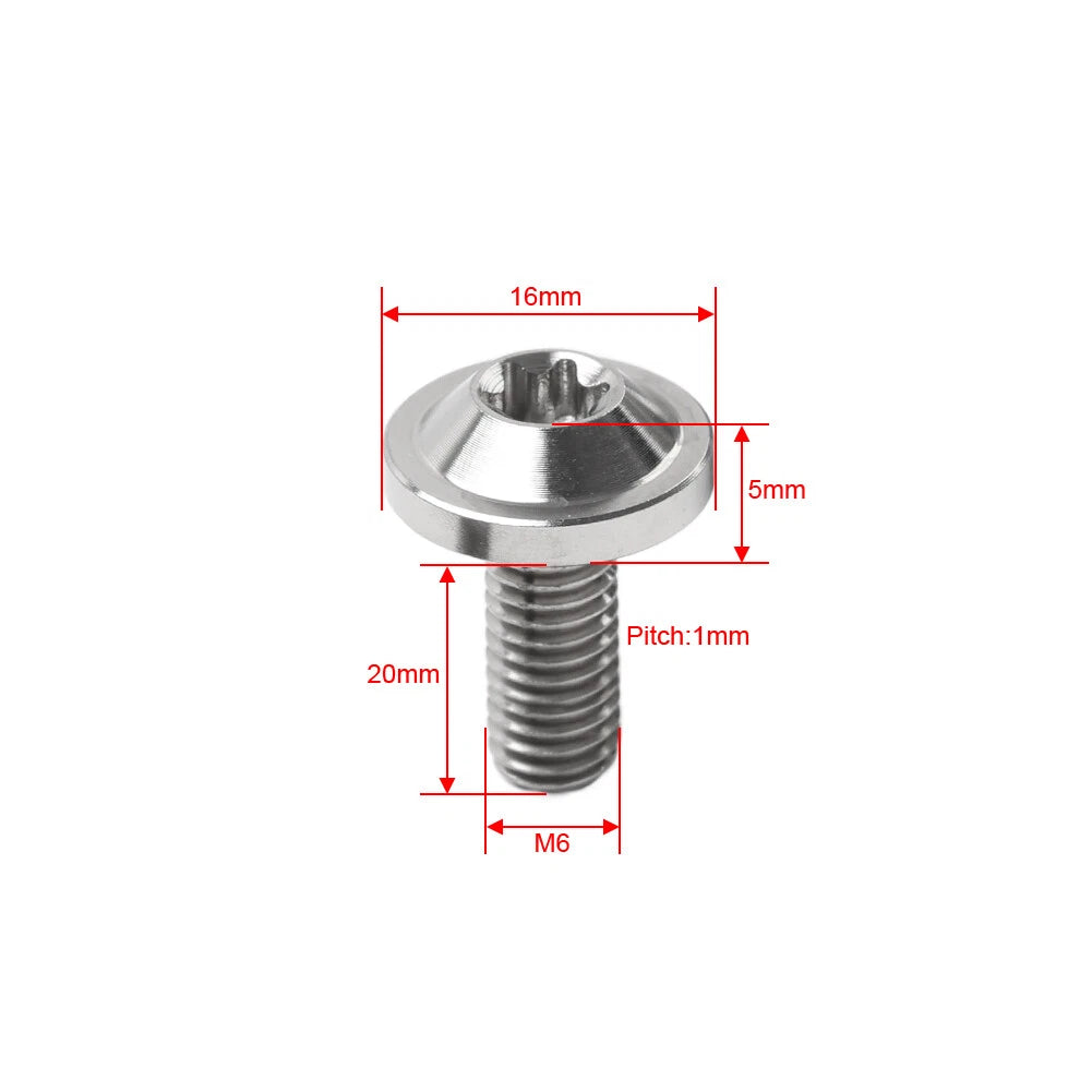 6 x Gold Titanium M6x20mm Torx Head Bolts for Bike Motorcycle