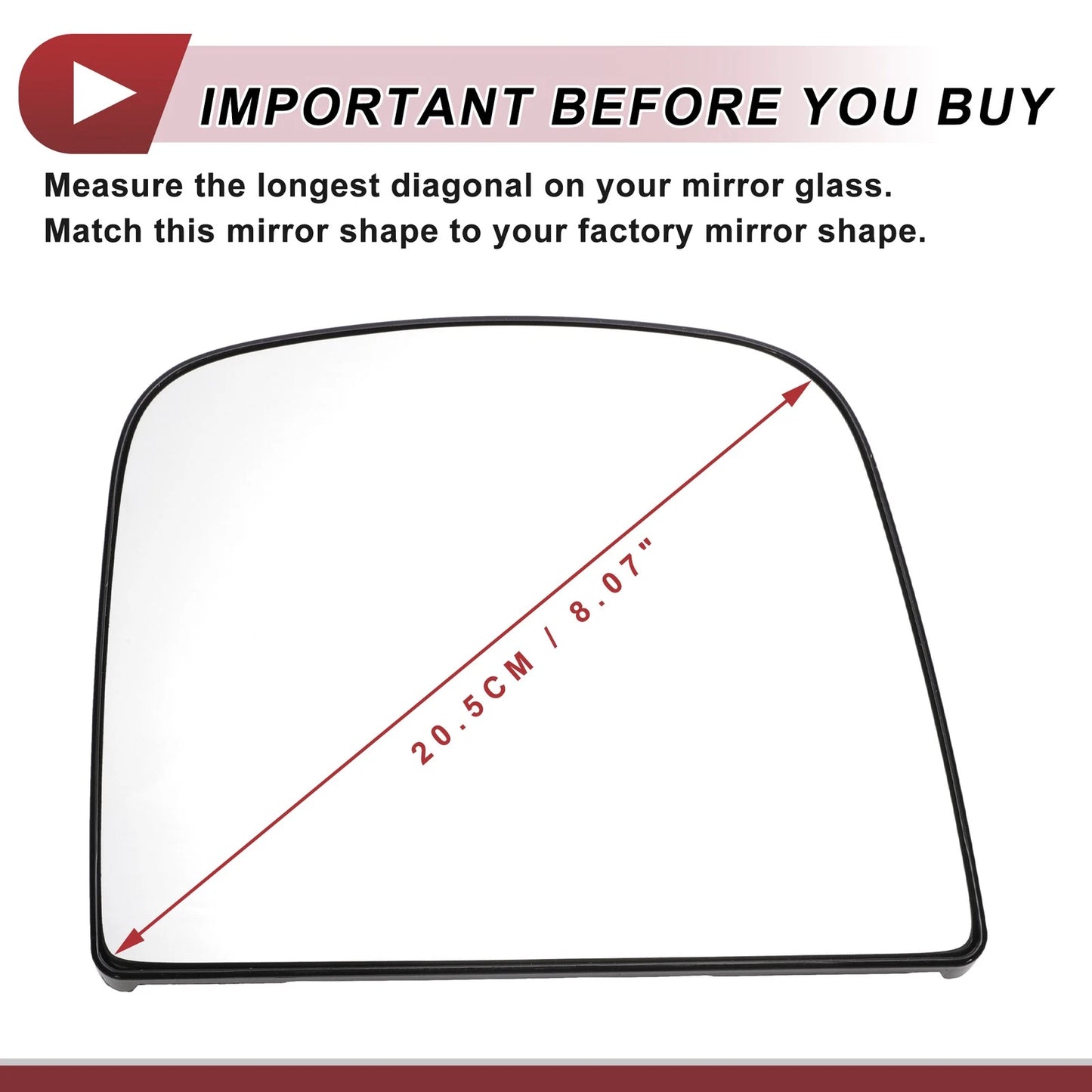 Non-Heated Right Passenger Side Upper Mirror Glass Replacement for Chevrolet
