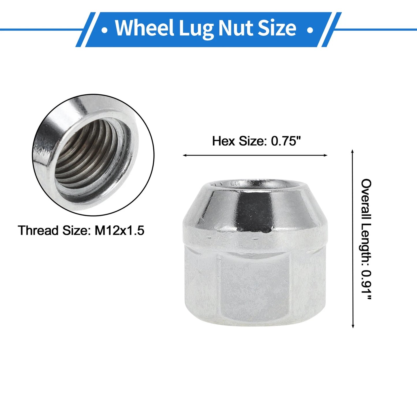 5 Pcs M12x1.5 Wheel Lug Nuts for Buick Allure (2005–2008)