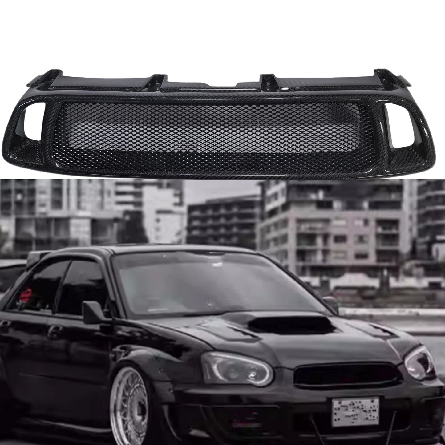 Grille Mesh Upper For Subaru Impreza 2004-2005 (2 x Carbon Fiber)