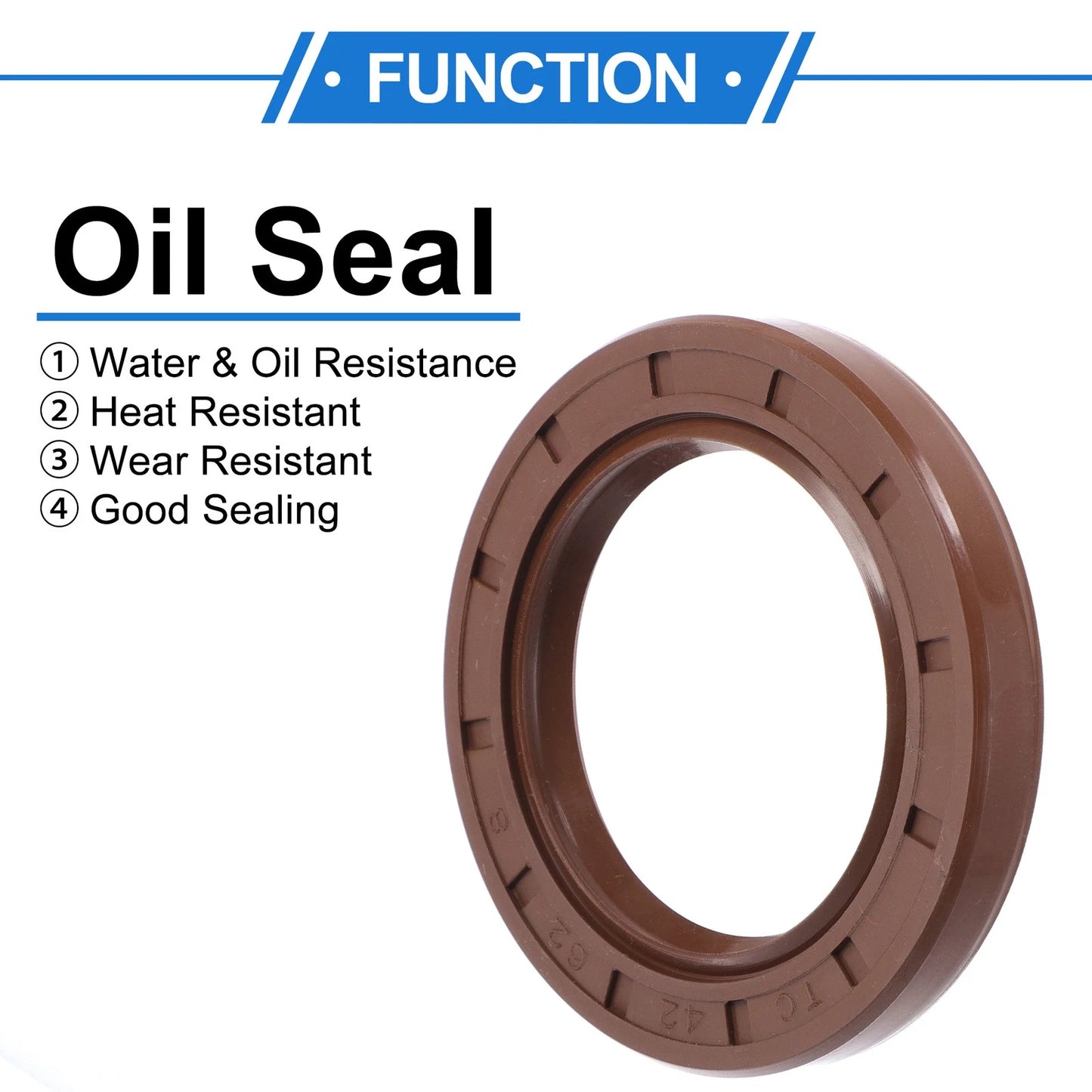 Oil Seal 2 x 42x62x8mm Seal Ring Rotary Shaft Seal FKM Rubber for Car