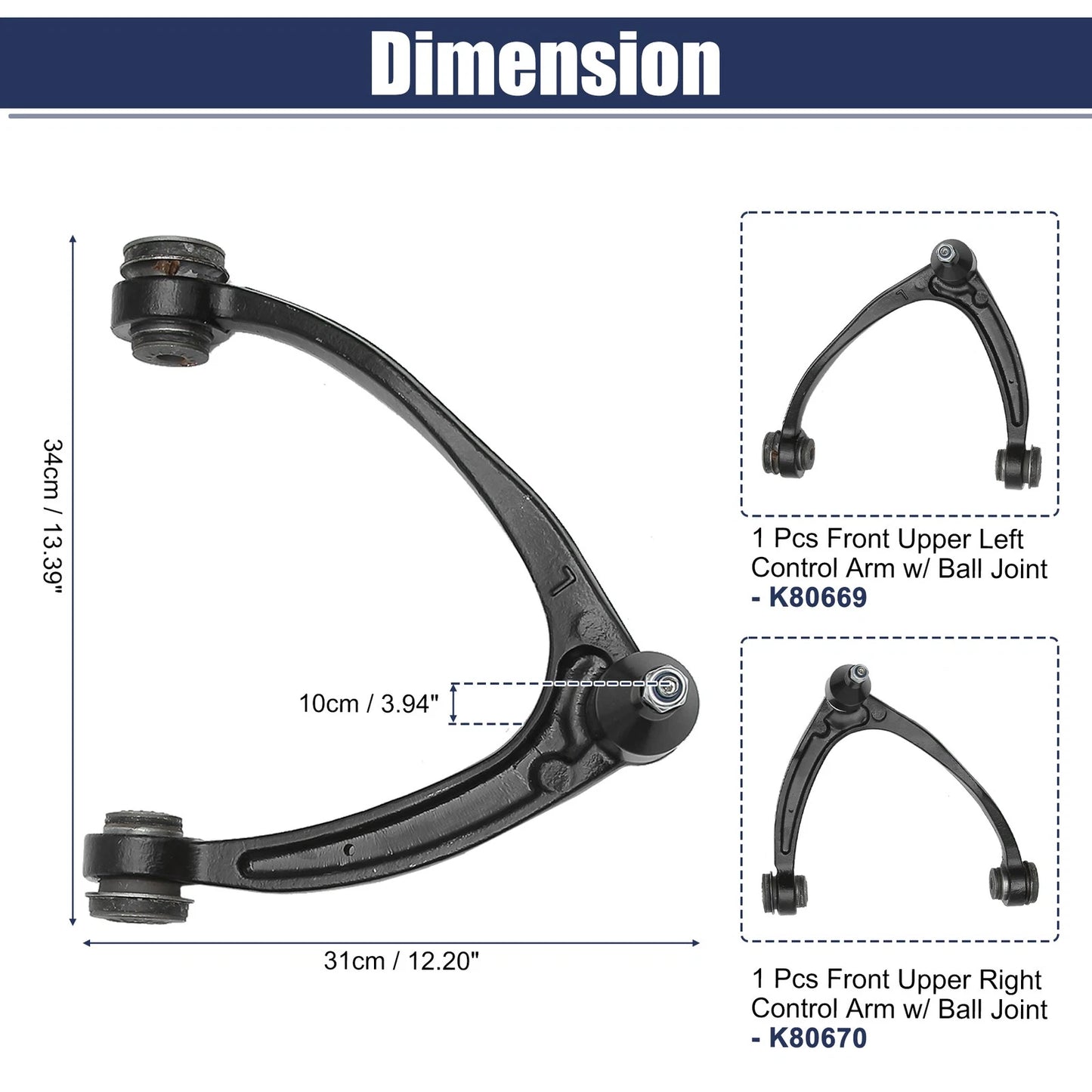 Front Upper Left Right Control Arm Ball Joint for Chevrolet Avalanche