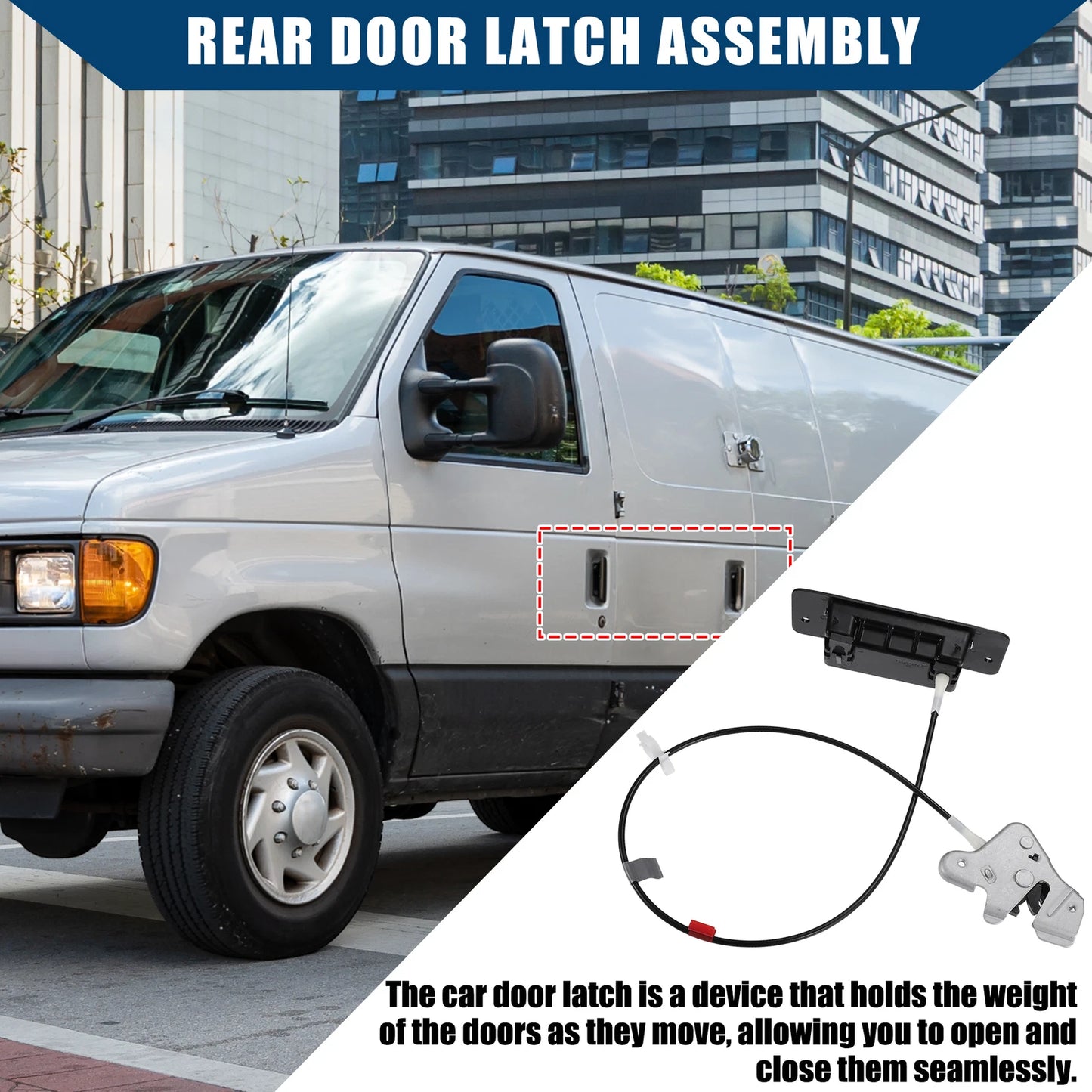 Door Latch Assembly with Handle for Ford E150 (2004-2014)