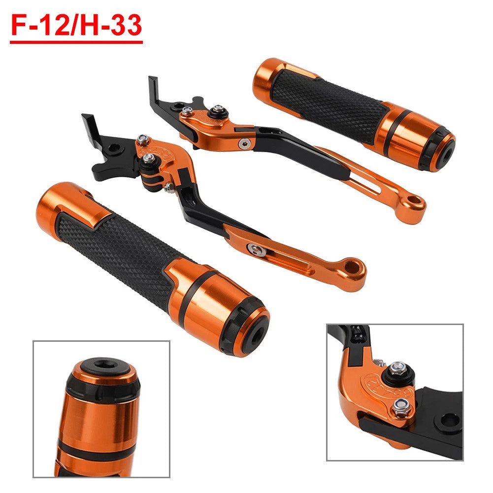 Orange Brake Clutch Levers & Handlebar Grips Set for Honda VFR1200F (2010-2014)