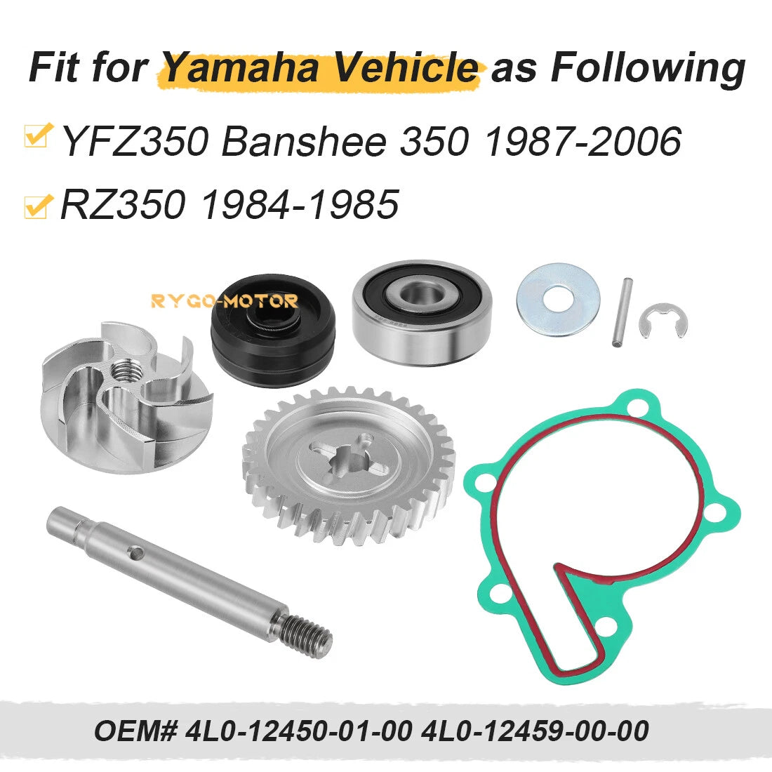 Aluminum Water Pump Impeller Gear Bearing Seal for Yamaha Banshee (1987–2006)