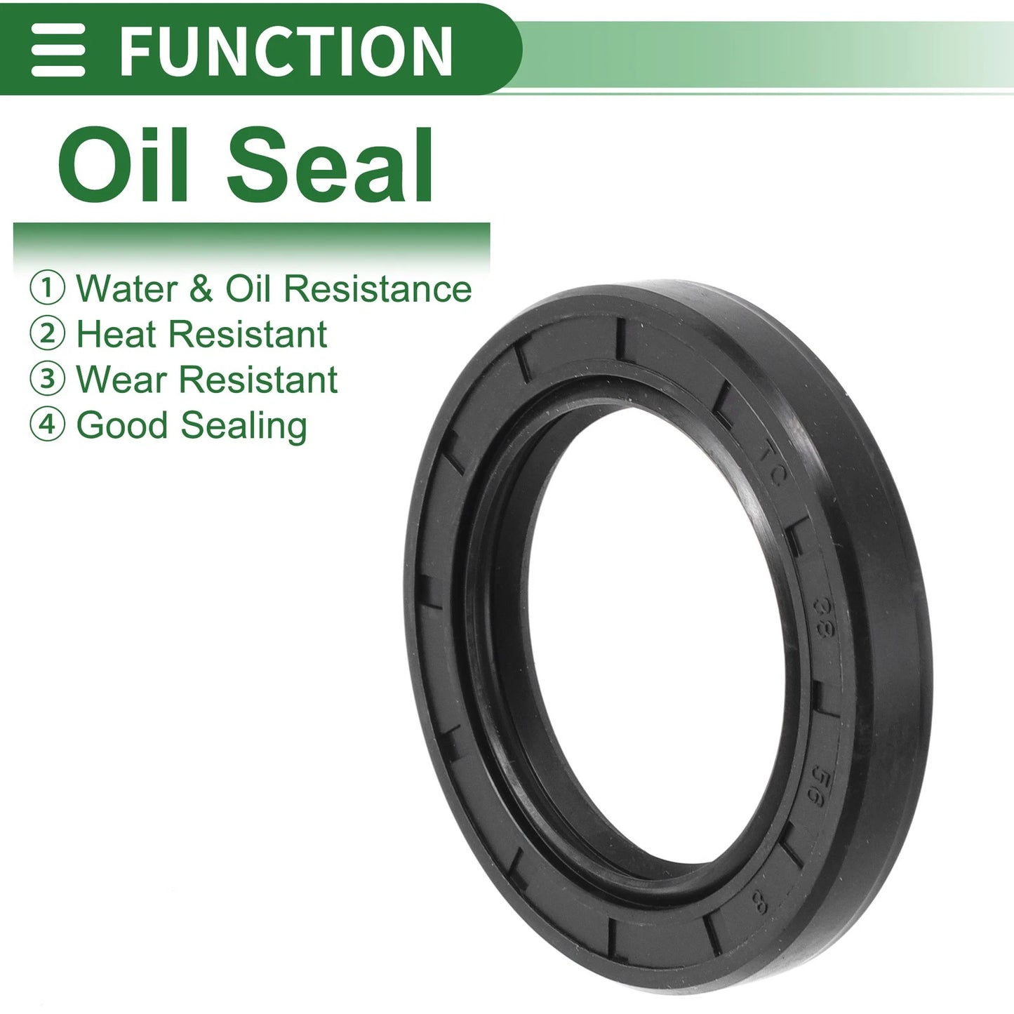 Oil Seal / 38x56x8mm / Seal Ring Rotary Shaft Seal NBR Rubber 5 Pcs