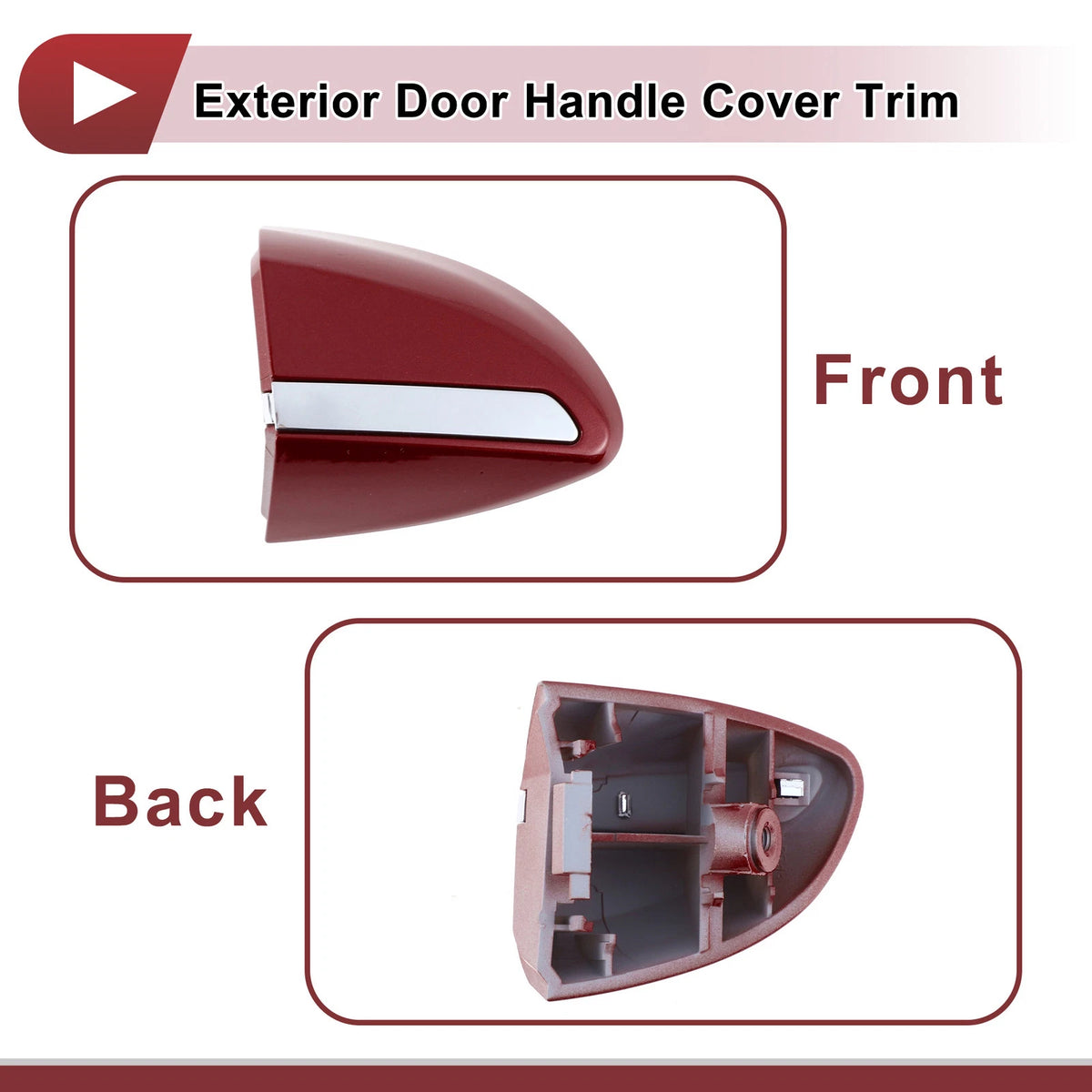 Red Exterior Door Handle Cover Trim for Toyota Corolla (2014-2018)