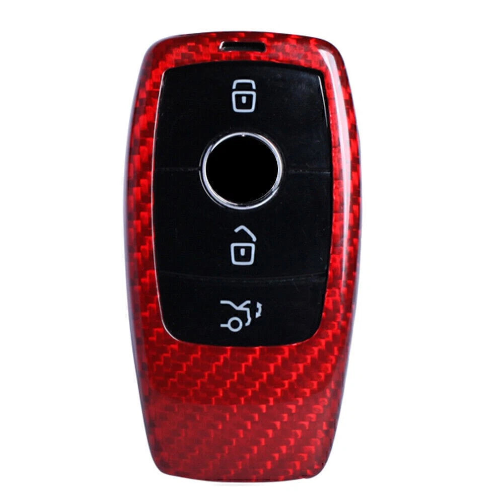 Red Carbon Fiber Remote Key Fob Cover for Mercedes Benz E-Class W213