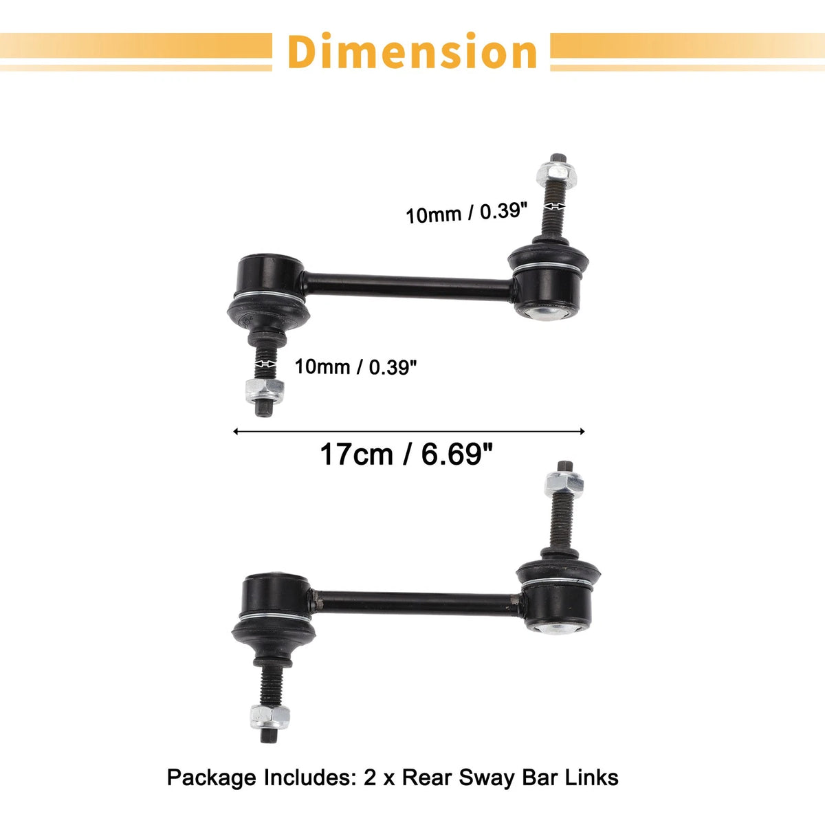 2 x Rear Stabilizer Sway Bar Links for Lincoln MKT, Ford Flex (2009-2010)