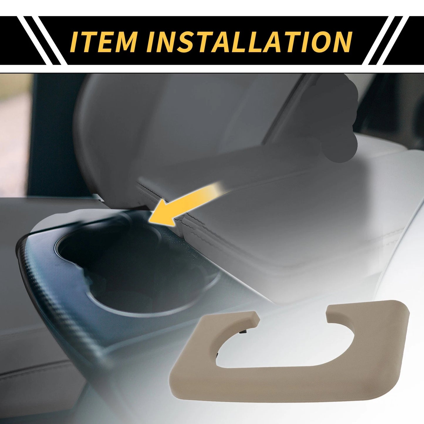 Cup Holder Armrest Pad for Ford F-250 F-350 (1999-2009) - Brown