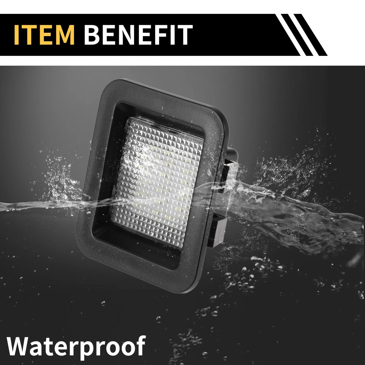 2 x License Plate Light Tag Lamps for Ford F-150 (2015-2023) White Lens
