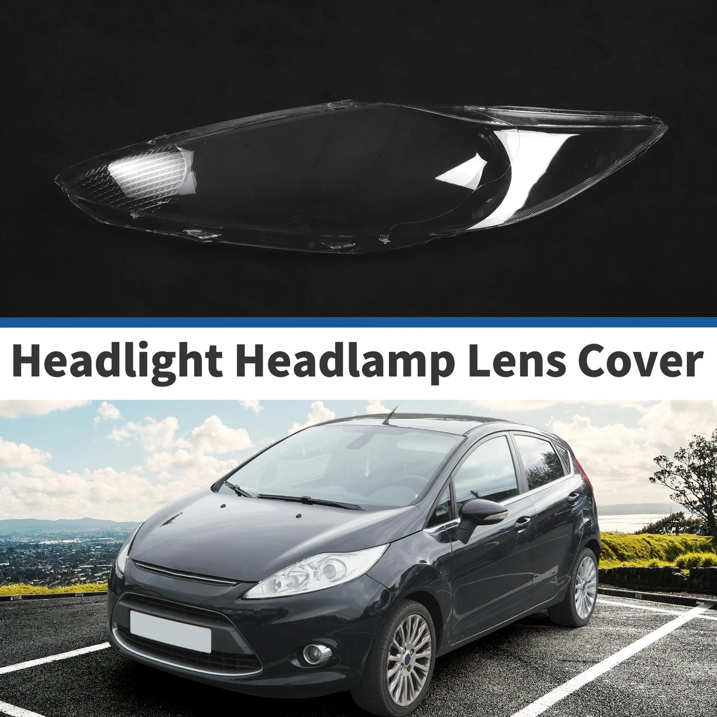 Car Front Left Headlight Lens Cover for Ford Fiesta (2009-2012)