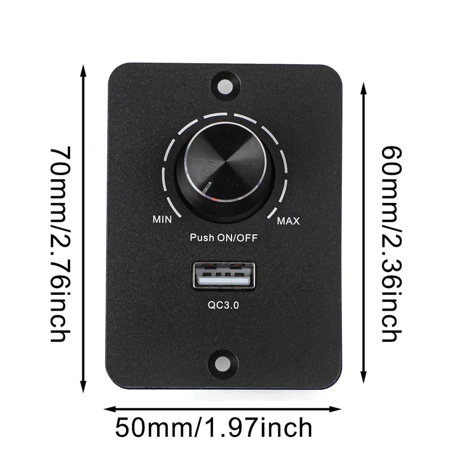PWM LED Dimmer Switch for DC 12V/24V with USB Fast Charging for RV/Boat