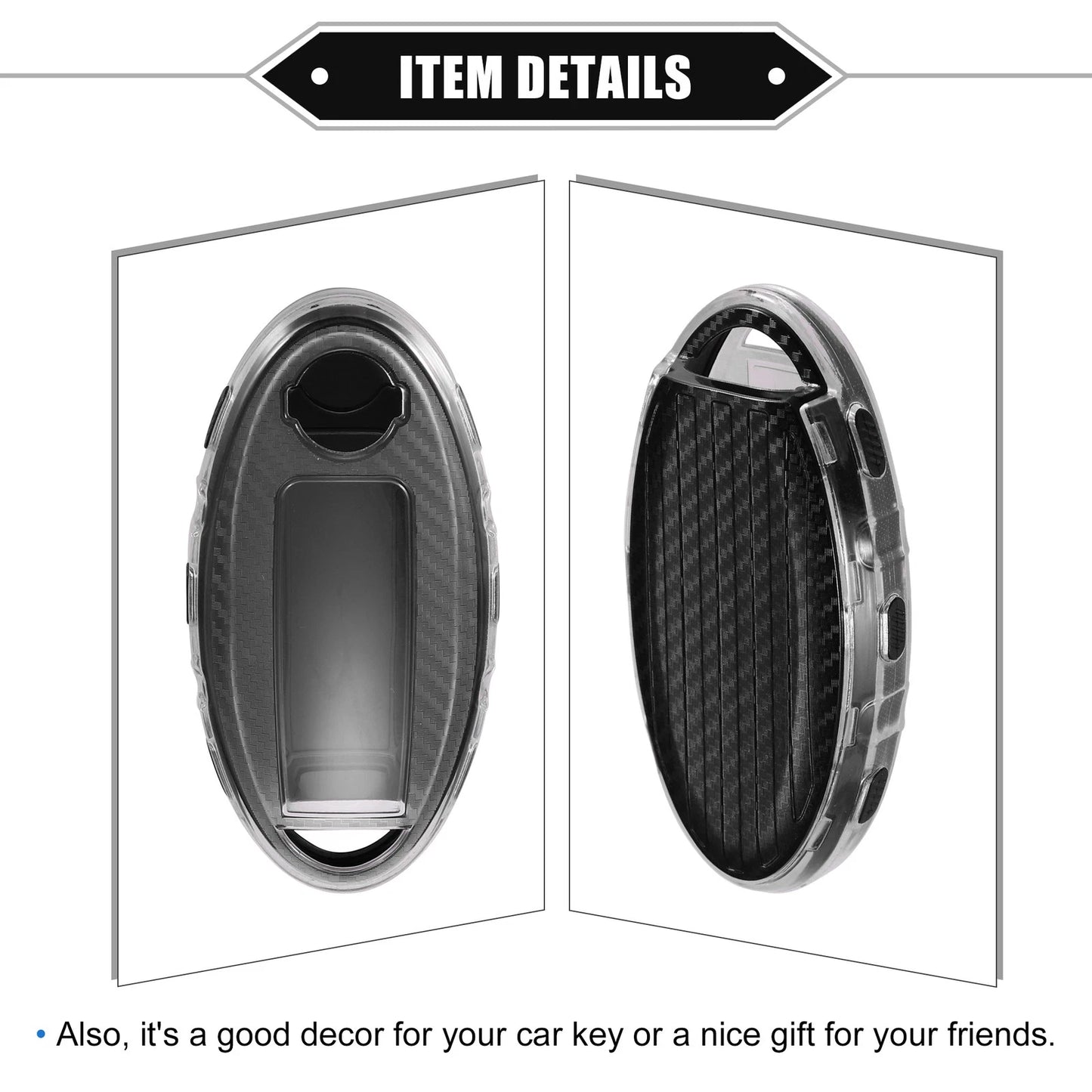 TPU Black Key Fob Cover for Nissan Serena, X-Trail