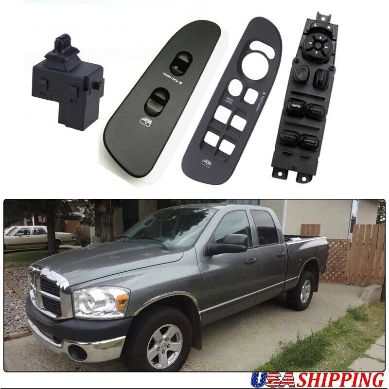 4PCS Power Window Door Switch Control Panel Bezel for Dodge Ram (2002-2010)