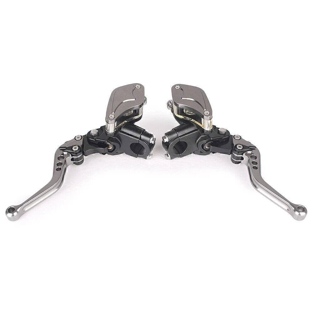 Black Clutch Brake Levers & Master Cylinder Reservoir for Motorcycle 22mm