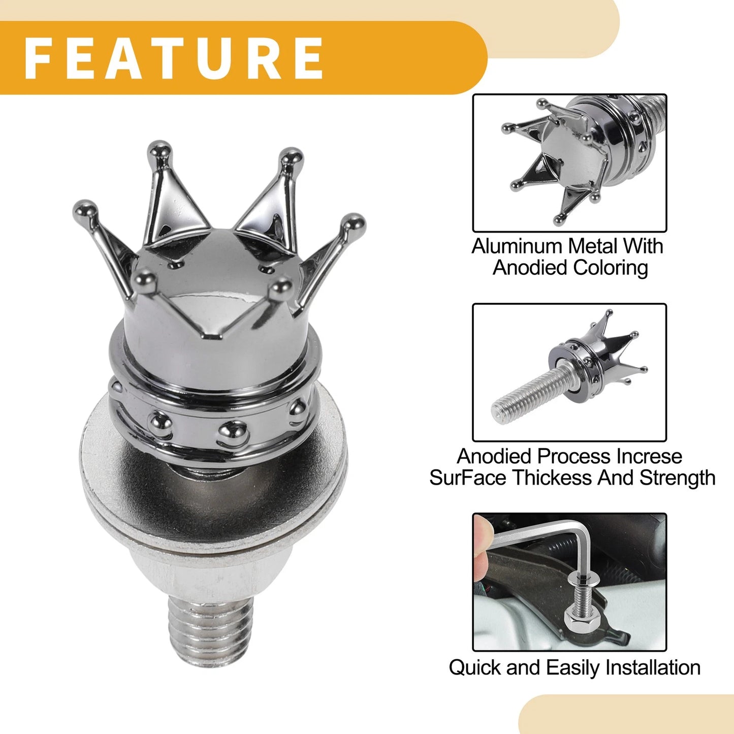 License Plate Screws Cover 35mm 4 x for Universal Motorcycle