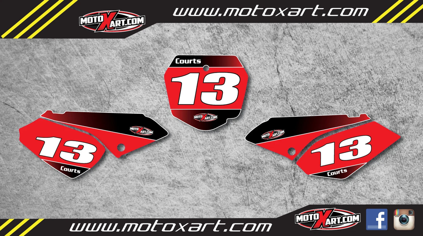 Custom Number Plates for Suzuki DRZ 125 (2001-2007) Stickers Decals Graphics
