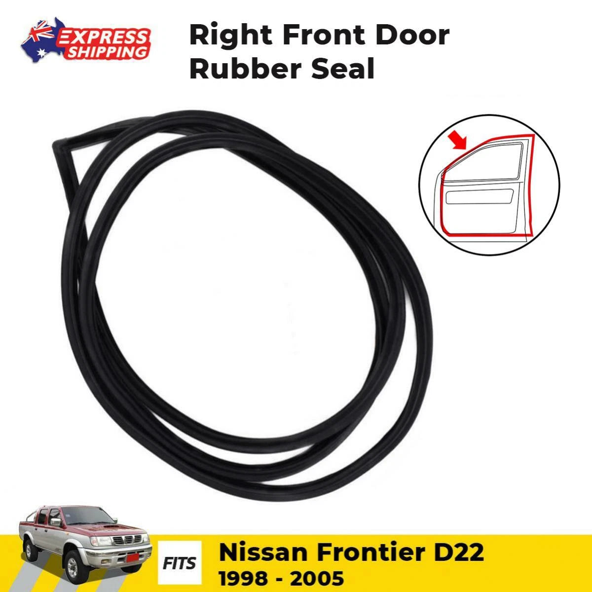 Weatherstrip Door Rubber Seal R-F Fits Nissan D22 Frontier Navara 1998-2005 D10