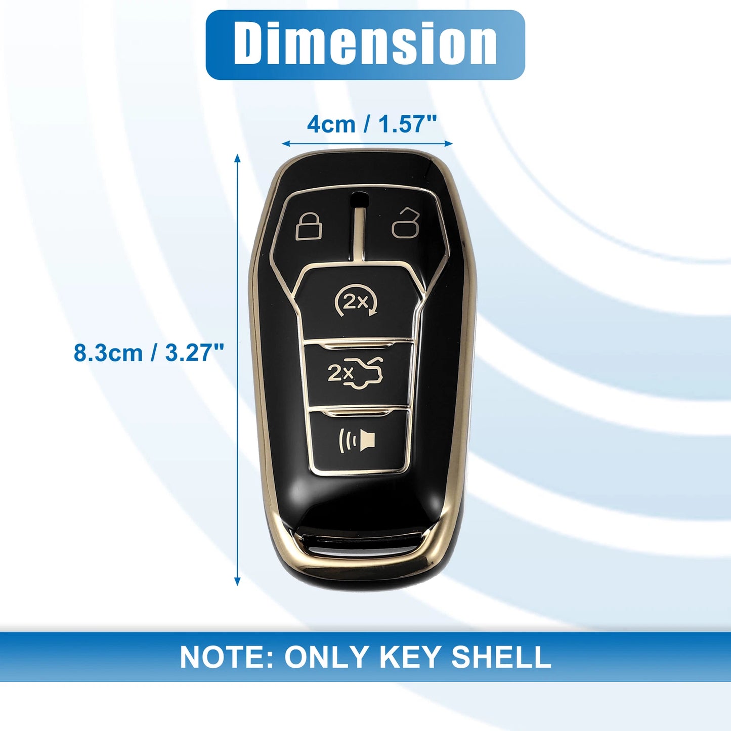 TPU Key Fob Case Cover 5 Button for Ford Fusion, F150 (2013-2020)