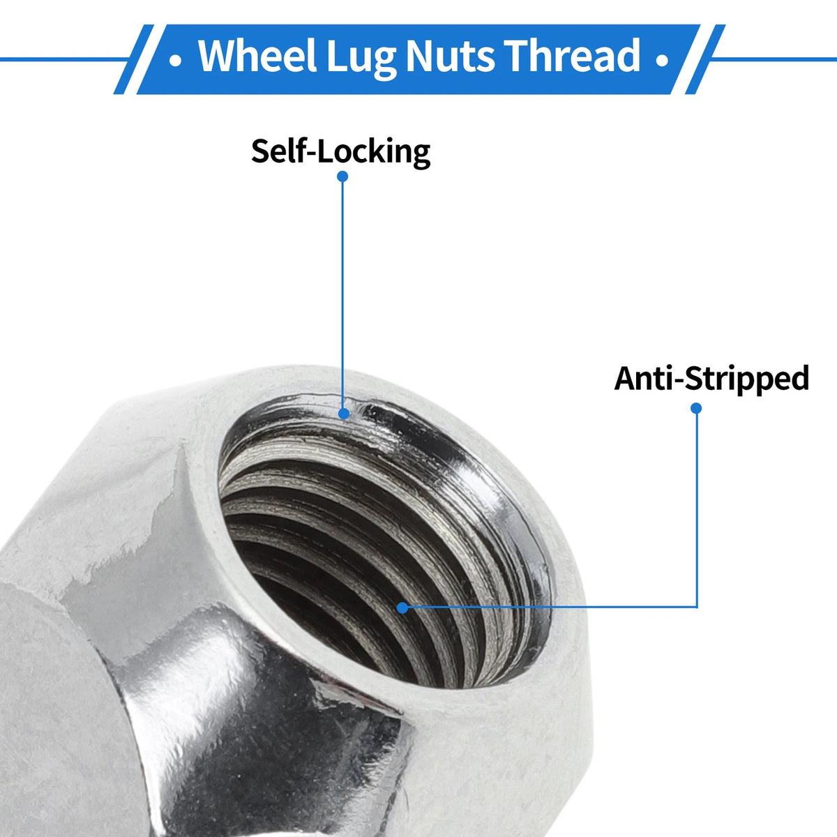 4 Pcs M12x1.5 Wheel Lug Nuts for Hyundai Accent (2007-2009)