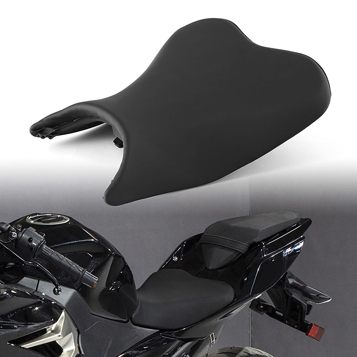Black Front Driver Seat for Kawasaki Ninja 400 Z400 (2018-2023)