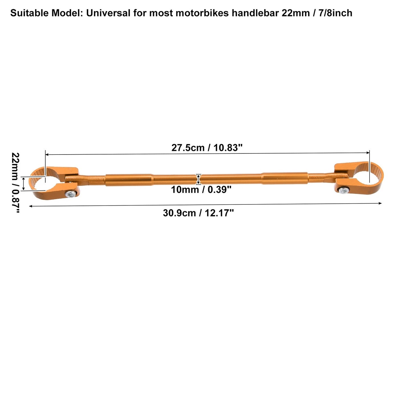 22mm Balance Bar Crossbar for Motorcycle Lever Gold Tone