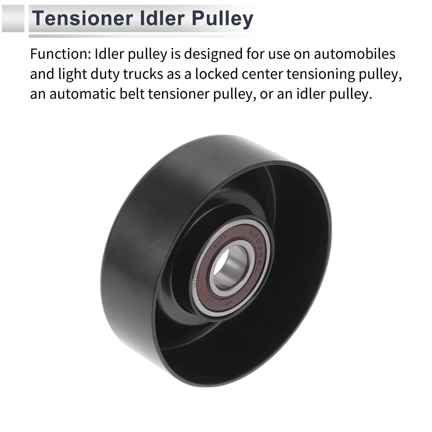 Drive Belt Idler Pulley for Toyota Tundra (1999-2006) Black 1 Pcs