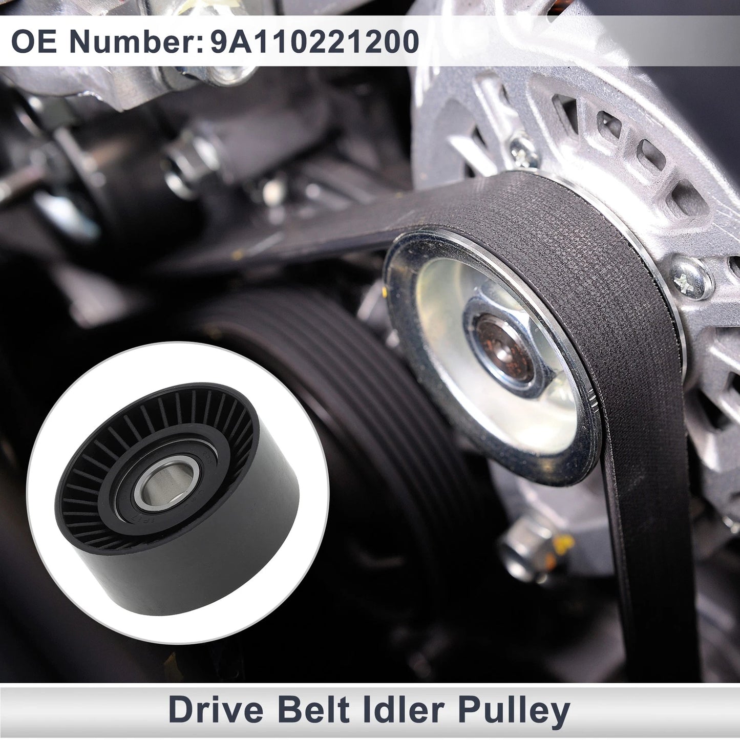 Drive Belt Idler Pulley for Porsche 911 (2009-2015) - Black 1 x Piece