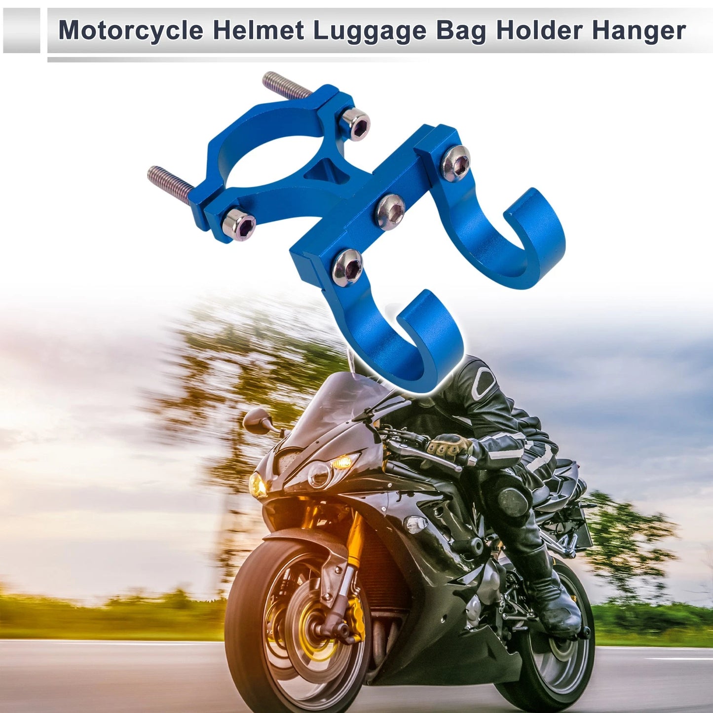 Arc Aluminum Motorcycle Hanging Hook Hexagon Wrench Screw Washer 1Set Blue