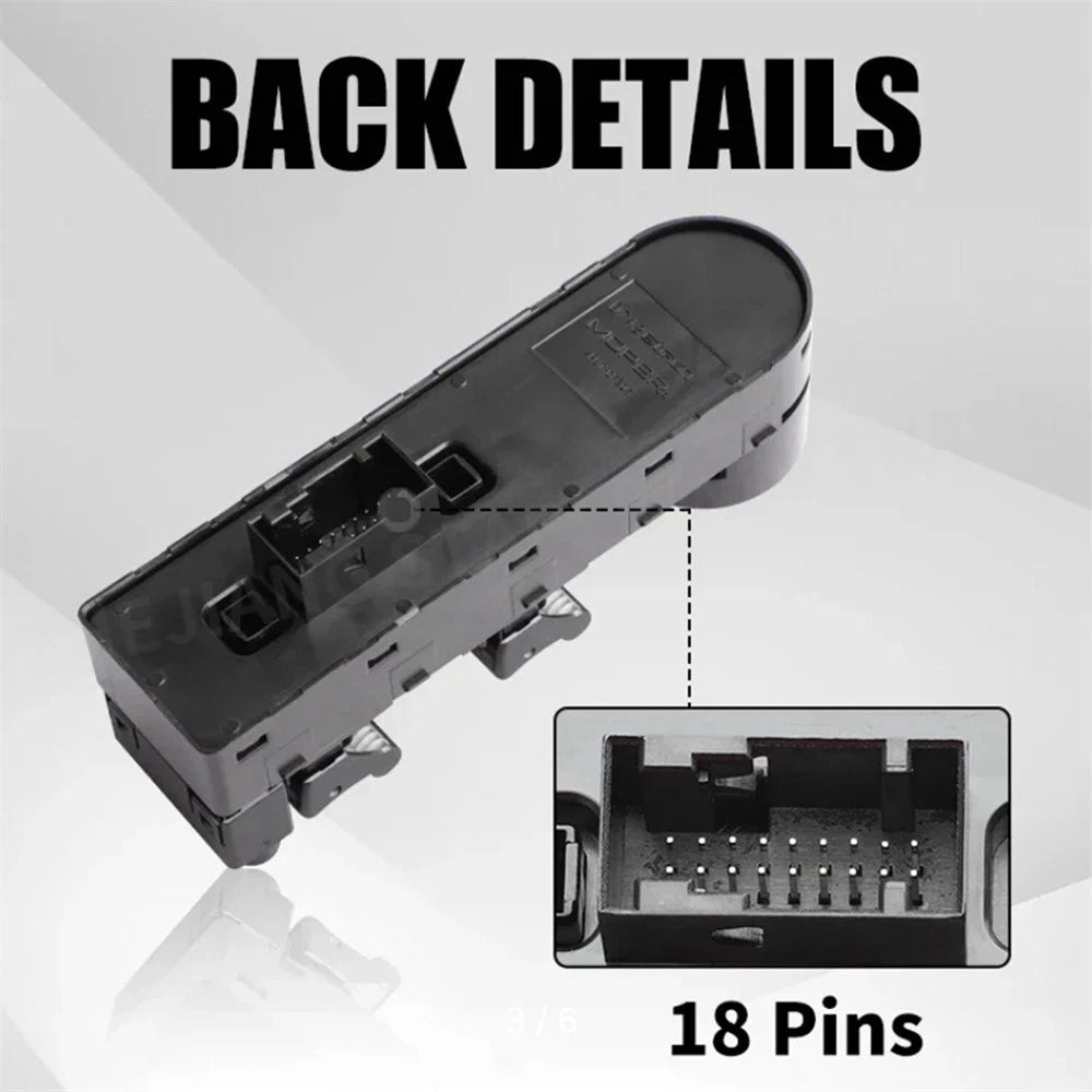 Driver Side Power Window Switch 18-Pin for Jeep Renegade Liberty (2016-2023)
