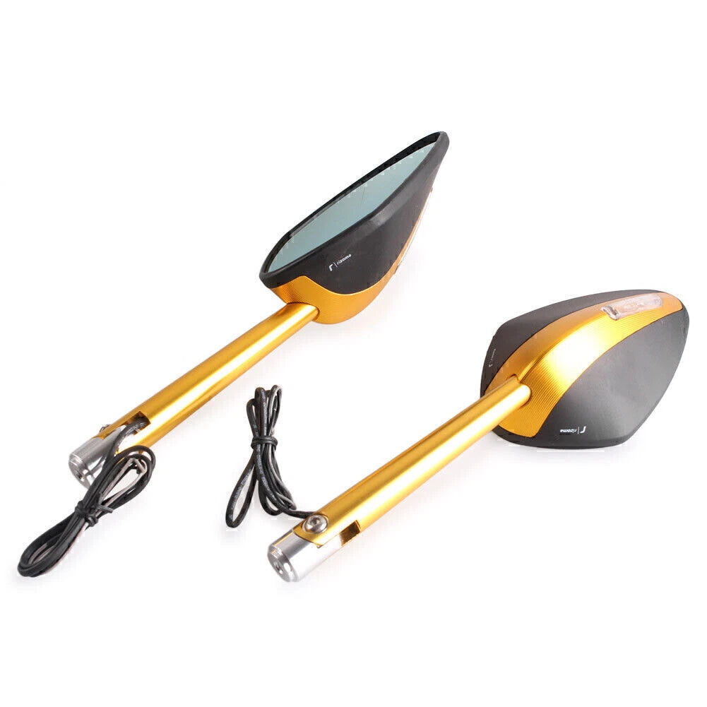 2 x Motorcycle Side Rearview Mirrors with Signal for Yamaha YZF R1 R6 R125 V-Star XV