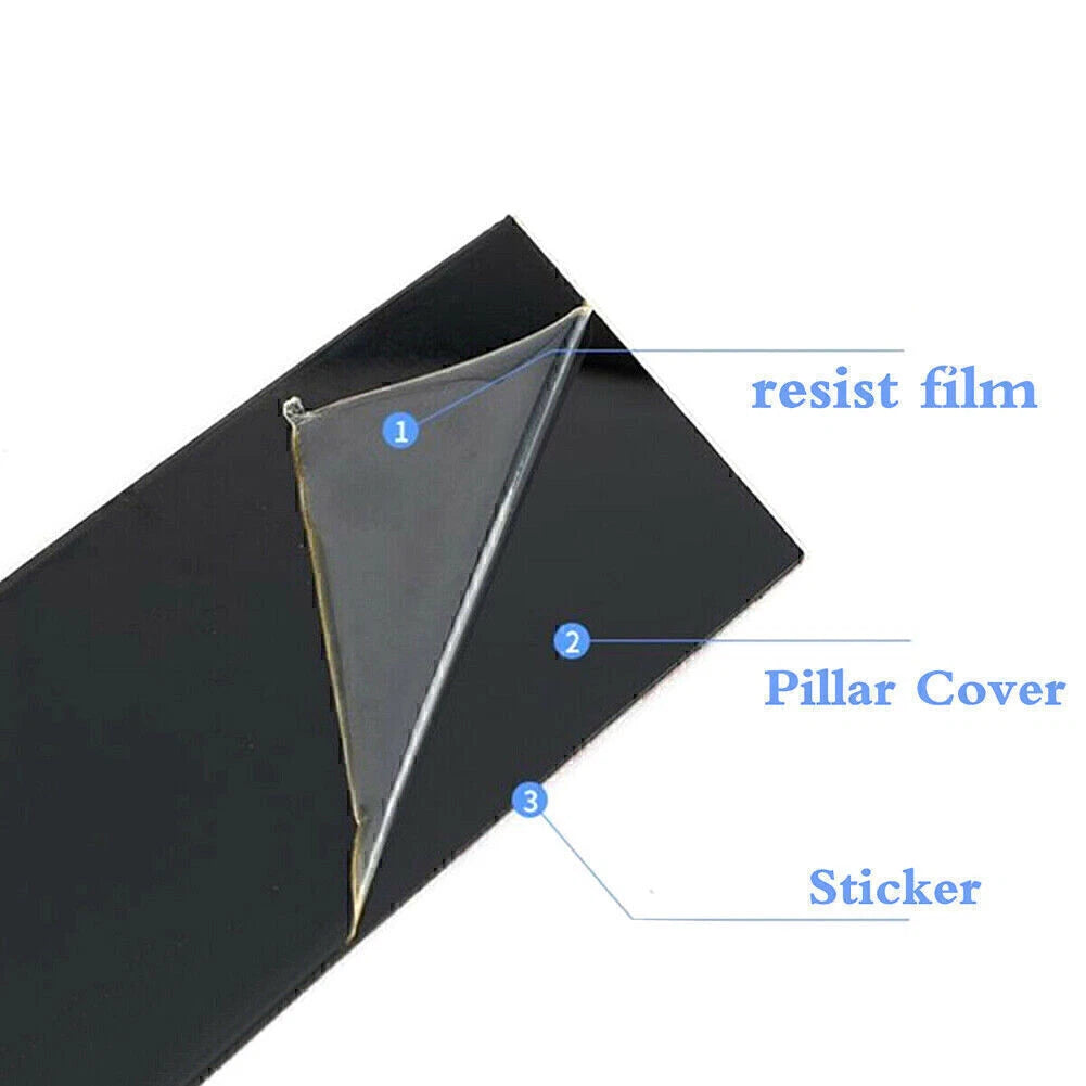 6 x Black PC Pillar Post Door Window Trim Covers for Honda Accord (2018-2020)